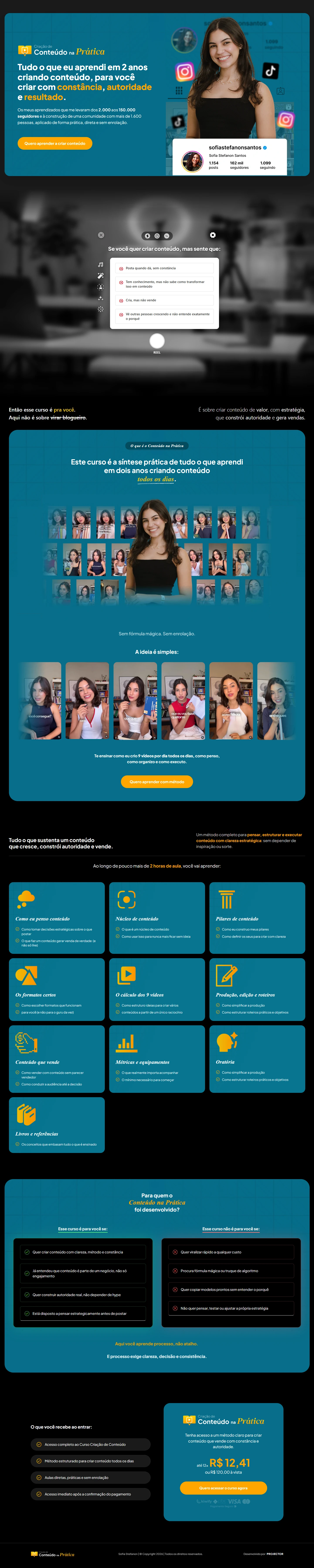 Captura completa da página de Conteúdo na Prática